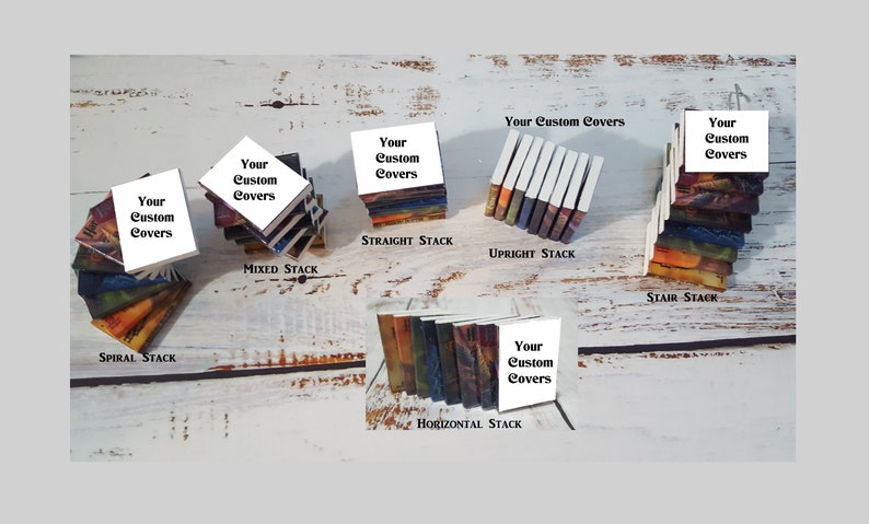 Small Custom Stacked Book Ornaments See Holiday shipping info below... image 1