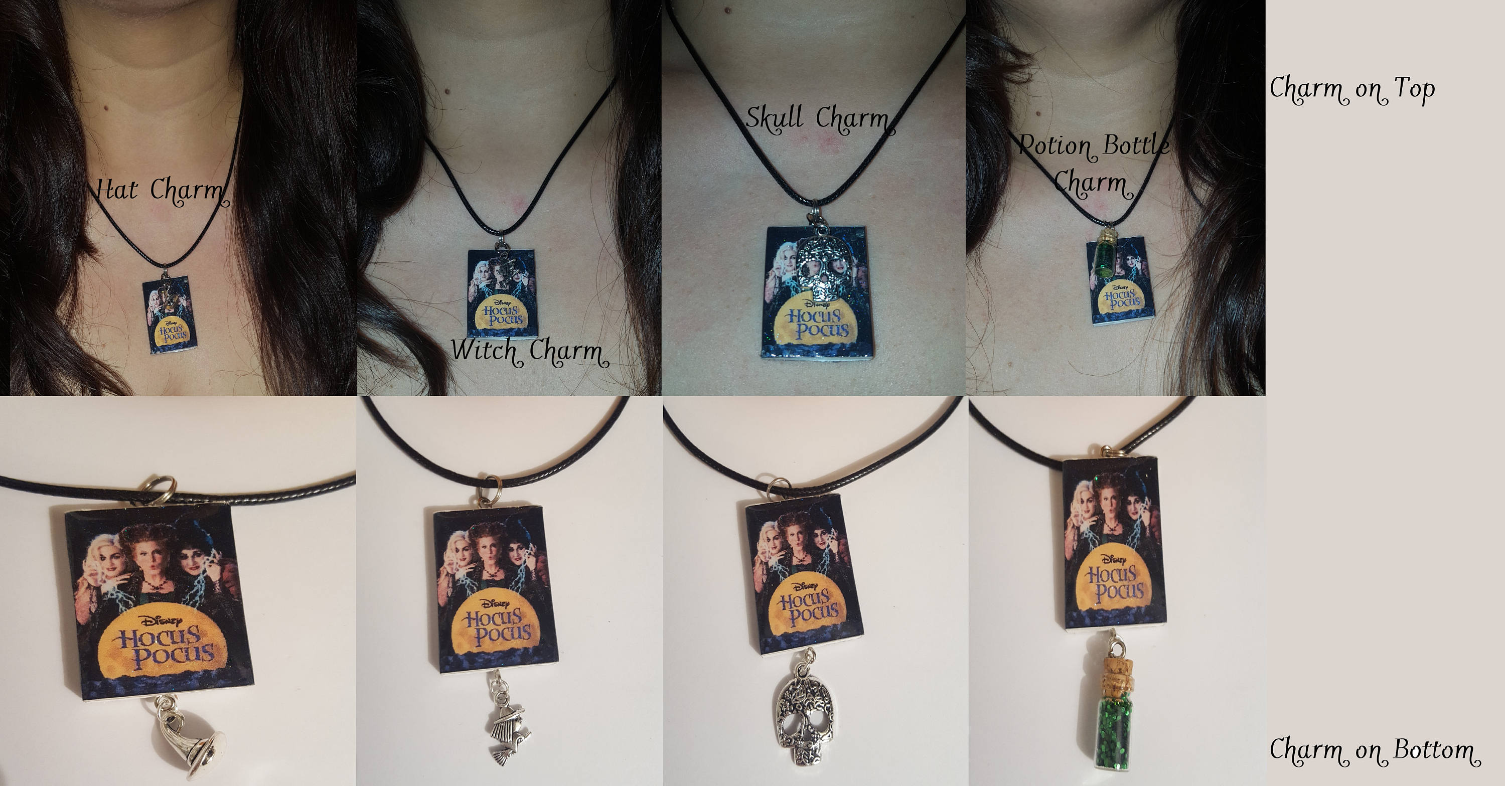 Pendentif Hocus Pocus - Livre 3D Sorcières Sanderson - Collier Fantaisie Neuf (sans Emballage)