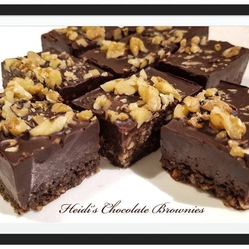 Raw Keto Chocolate Walnut Brownies Vegan Paleo Nongmo Etsy