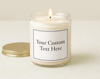 Personalized Scented Candle - Custom Text Label Gift