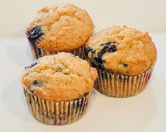 Gluten-free Blueberry Rapsberry Lemon Muffins (Natural, Gluten-Free, Dairy-Free, Paleo, Organic, , no GMO)