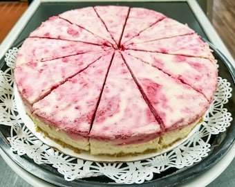 Keto Raspberry Cashew Cheesecake (Raw, Vegan, Paleo, Non-GMO, Low-Carb, Gluten-Free, Grain-Free, Dairy-Free, Diabetic-Friendly) - 9" Cake