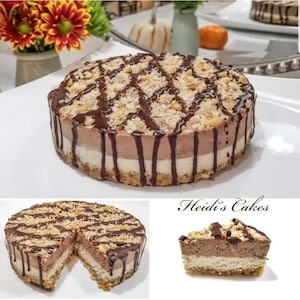 Keto Mocha Coffee Hazelnut Cheesecake (Raw, Vegan, Paleo, Non-GMO, Low-Carb, Gluten-Free, Grain-Free, Dairy-Free, Keto-Friendly) - 9" Cake