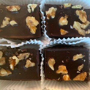 Keto Raw Chocolate Walnut Brownies , Vegan, Paleo, Non-GMO, Low-Car, Grain-Free, Diabetic-Friendly 4 Squares image 5