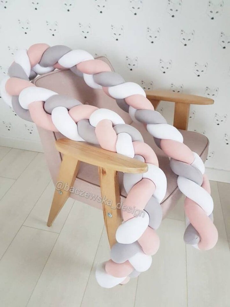 BABY BUMPER Braided Crib Bumper Knot Pillow Knot Cushion Etsy