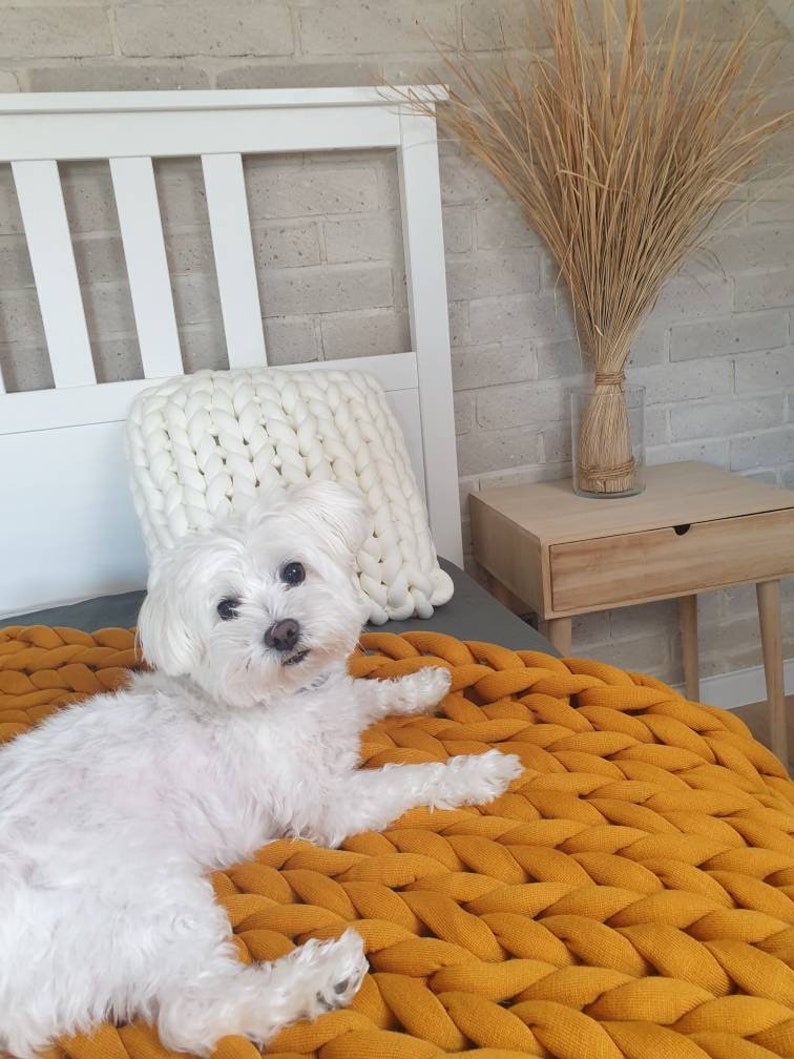 CHUNKY arm knit BLANKET Chunky VEGAN blanket Hand knitted Etsy