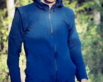 PEACE PIRATE JACKET - abnehmbare Ärmel und Kapuze, dehnbarer Stoff, Steampunk, Festival kleidung, Naturfaser, Cyberpunk Tribal Kleidung!.