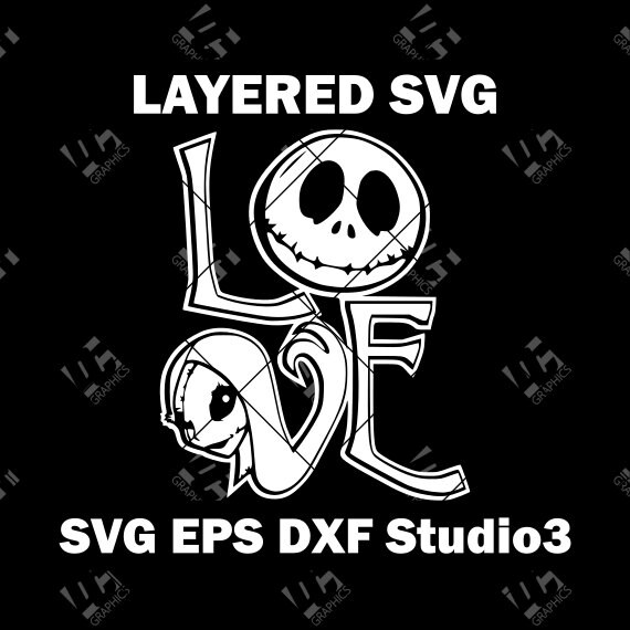 Download Free Jack Skellington And Sally Love Nightmare Before Etsy SVG DXF Cut File