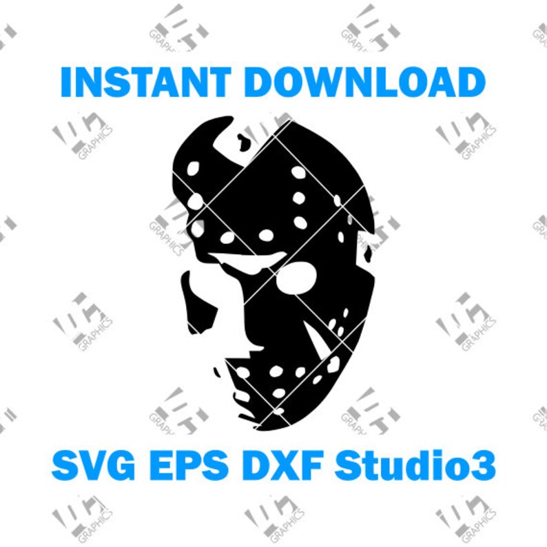 Download Jason Voorhees Mask in SVG EPS DXF Studio3 Cricut Explore ...