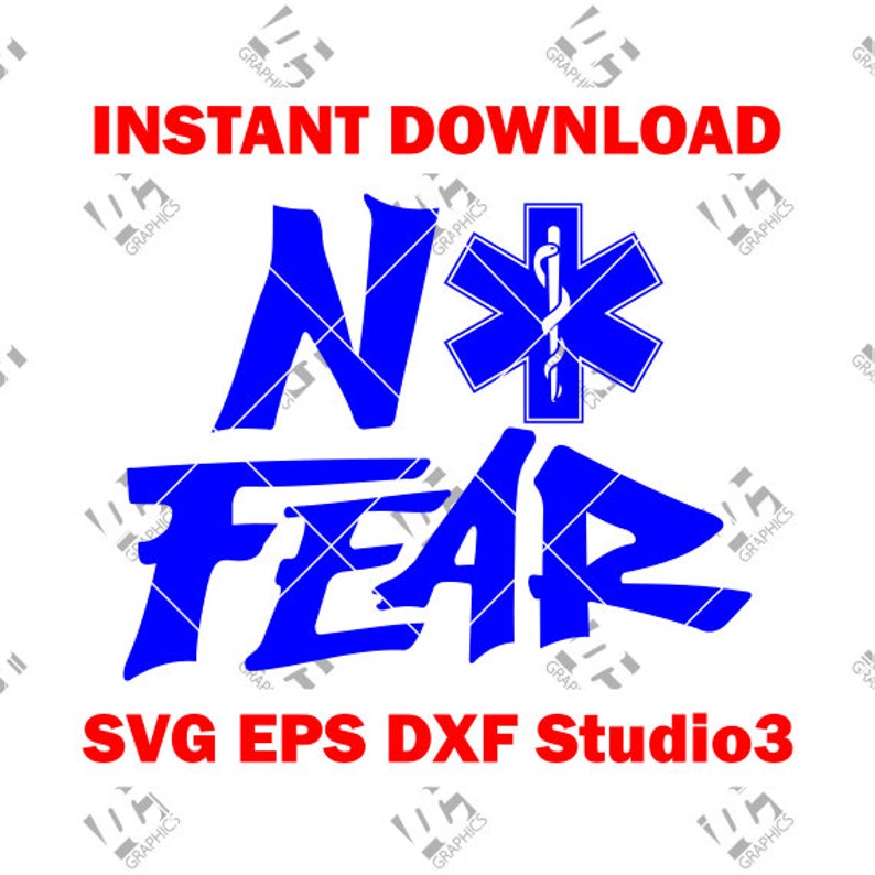 Download No fear EMS Star of Life EMT Logo Medic Alert Cutting | Etsy