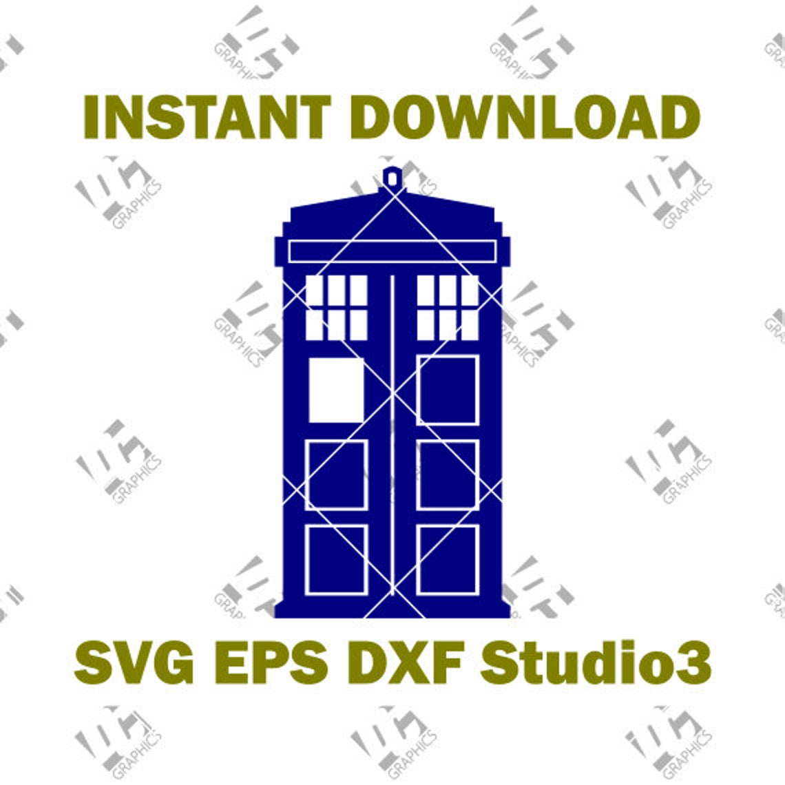 Doctor Who Tardis DIY Decal Cutting File Svg Eps Dxf Etsy