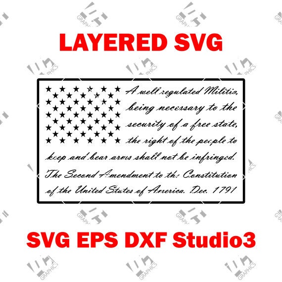 Download Free 2nd Second Amendment Flag Cutting File Svg Eps Dxf And Etsy SVG Cut Files
