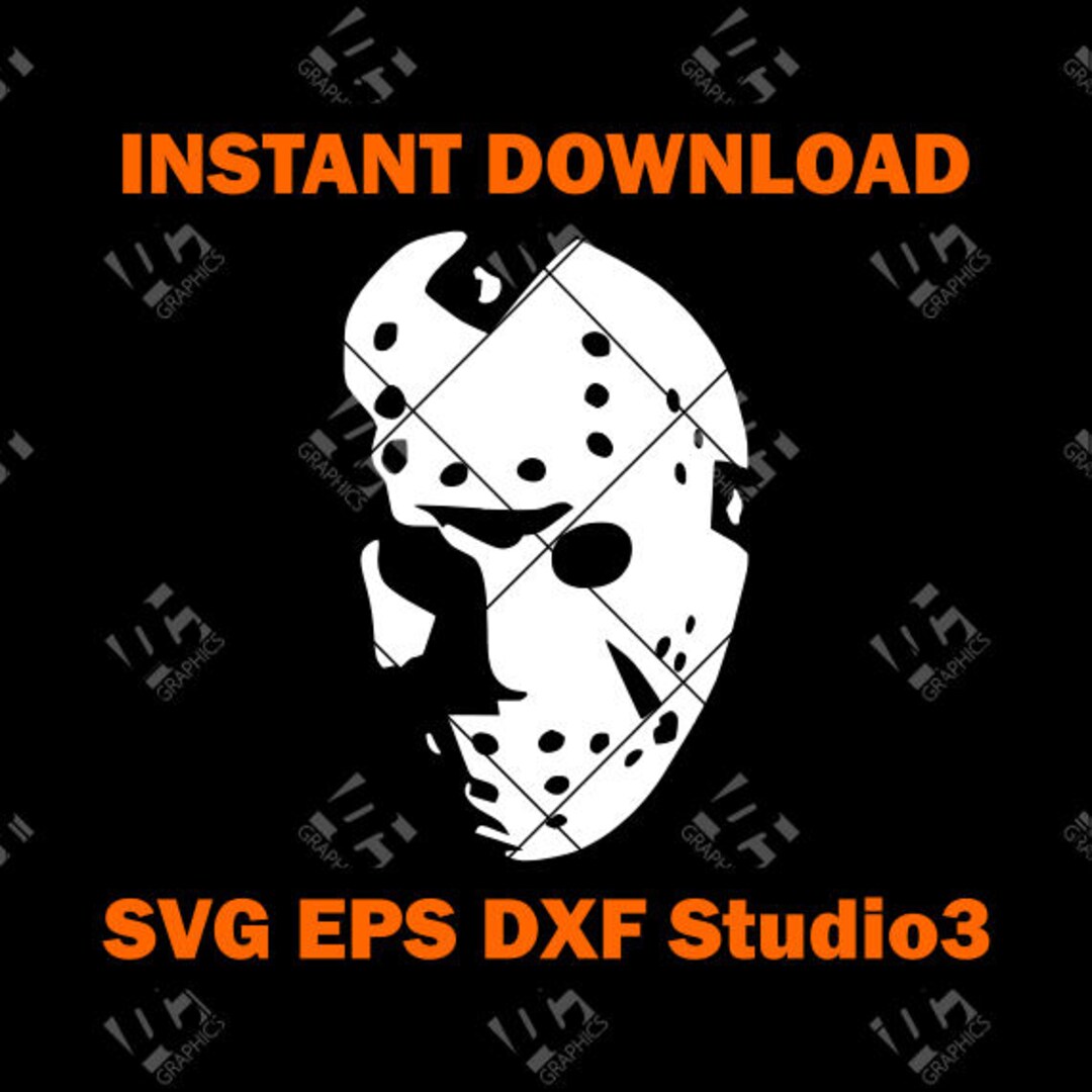 Jason Voorhees Mask in SVG EPS DXF Studio3 Cricut Explore, Silhouette Cameo Make the Cut ...