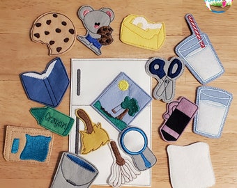 Marionetas de dedo de Ratón y Galleta + bolsa de vinilo y fieltro para educación preescolar, regalo para maestros, abuelos, niños, mamá y papá