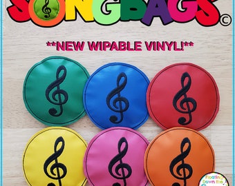 Wipable Vinyl Songbags Music Beanbags for Elementary Music Education and music classrooms