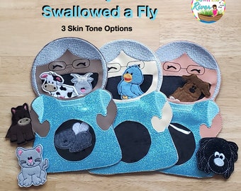 Old Lady Who Swallowed a Fly puppets for music Education preschool Kindergarten for teacher grandparent child mom dad