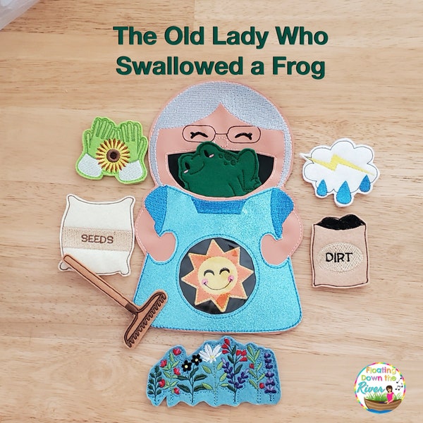 Old Lady Who Swallowed a Frog puppets for music Education preschool Kindergarten for teacher grandparent child mom dad