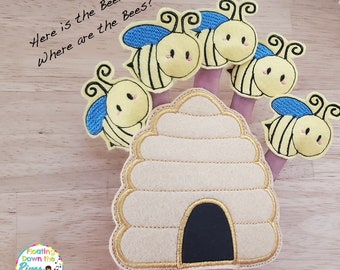 Here is the Beehive Finger puppets for music Education, preschool gift for teacher, child, or mom Educator Gift plus Song and Coloring Pages