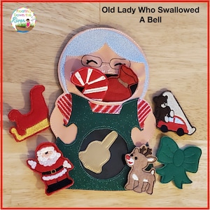 Old Lady Who Swallowed a Bell puppets for music Education preschool Kindergarten for teacher grandparent child mom dad