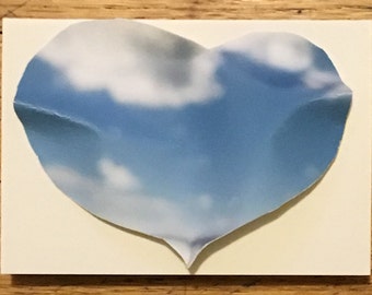 Valentine's note card: Clouds Sky Ocean Heart 3