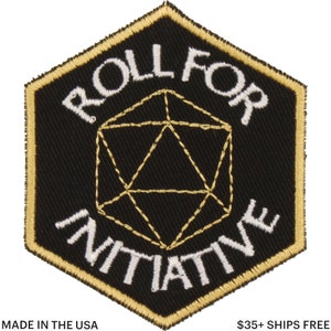 Roll for Initiative Patch – Made in USA – 2.5&quot; x 3&quot; Dice Collector Patches – Tabletop Gaming Patch – DnD Patch – Dice Patch
