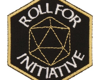 Roll for Initiative Patch – Made in USA – 2.5" x 3" Dice Collector Patches – Tabletop Gaming Patch – DnD Patch – Dice Patch