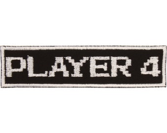 Player 4 Patch – Made in USA – 4" x 1" Classic Video Game Patches – Gamer Patch – Gifts for Gamers – Patch for Jacket – Patch for Backpack