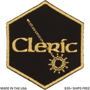 Cleric Patch – Made in USA – 2.5&quot; x 3&quot; RPG Class Patch – D&D Patch – DnD Patches – Tabletop Gaming Patch – Gifts for Gamers – Gifts Under 10