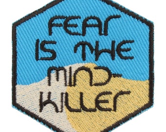 Toppa Fear Is the Mind-Killer – Realizzata negli USA – Toppa a forma di duna di sabbia da 2,5" x 3" – Regalo per amanti dei libri – Toppa per zaino – Toppa per giacche