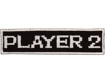Player 2 Patch – Made in USA – 4" x 1" Classic Video Game Patches – Gamer Patch – Gifts for Gamers – Patches for Jackets –Patch for Backpack