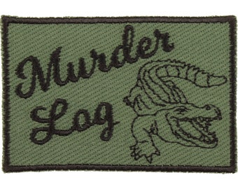 Toppa con coccodrillo e tronco d'albero omicida - Prodotto negli Stati Uniti - Toppa con animali divertenti da 3" x 2" - Toppa con alligatore - Toppa con coccodrillo - Regalo per gli amanti degli animali