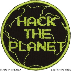Hack the Planet Patch – Made in USA – 2.5&quot; Hackers Patch – Cyberpunk Patch – 80s Nostalgia Patch –Gift for Techies –High Tech Low Life Patch