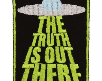 The Truth Is Out There Patch – Made in USA – 2.5" x 3" Alien Patch – Conspiracy Theory Patches – UFO Patch – Nerd Patch – Geek Patch