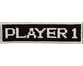 Player 1 Patch – Made in USA – 4" x 1" Classic Video Game Patches – Gamer Patch – Gifts for Gamers – Patch for Jacket – Patch for Backpack