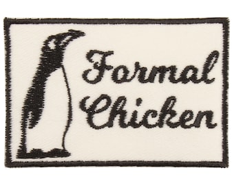 Pinguino = Toppa formale a forma di pollo – Prodotto negli Stati Uniti – Toppe con animali divertenti da 3" x 2" – Toppa divertente a forma di pinguino – Regalo per gli amanti degli animali – Regali sotto i 10 dollari
