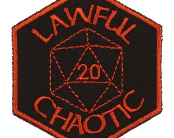 Lawful Chaotic Patch – Made in USA – 2.5" x 3" RPG Alignment Patch – Malicious Compliance Patch – D20 Patch – Lawful Chaotic Alignment Patch