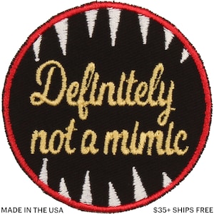 Definitely Not a Mimic Patch – Made in USA – 2.5&quot; Monster Manual Patch – D&D Patch – DnD Patches – Tabletop Gaming Patch – Gifts for Gamers