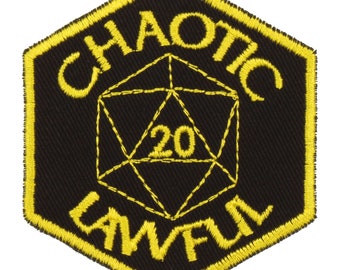 Chaotic Lawful Patch – Made in USA – 2.5" x 3" RPG Alignment Patch – D20 Patch – Chaotic Lawful Alignment Patches – Chaos Patch