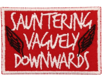 Sauntering Vaguely Downwards Patch – Made in USA – 3" x 2" Fallen Angel Patch – Demon Patch – Patches for Jackets – Patch for Jeans