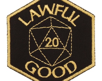 Lawful Good Patch – Made in USA – 2.5" x 3" RPG Alignment Patch – D20 Patch – Lawful Good Alignment Patch – Lawful Patch – Gifts for Gamers