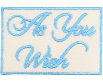 As You Wish Patch – Made in USA – 3" x 2" I Love You Patch – Princess Embroidered Patch – Fairy Tale Patch – Patch for Jacket –Fantasy Patch