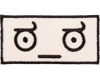 Look of Disapproval Emoji Patch – Made in USA – 3" x 1.5" ಠ_ಠ Patch – Meme Patch – Patches for Jackets – Patches for Jeans – Gifts for Geeks