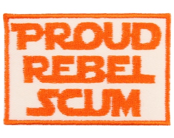 Toppa Proud Rebel Scum – Made in USA – Toppa Rebel 3" x 2" – Toppe per giacche – Toppe per jeans – Toppa per zaino – Toppa Geek