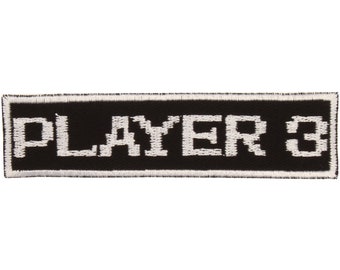 Naszywka Gracza 3 – Wyprodukowano w USA – 4" x 1" Klasyczne naszywki z gier wideo – Naszywka gracza – Prezenty dla graczy – Naszywka na kurtkę – Naszywka na plecak