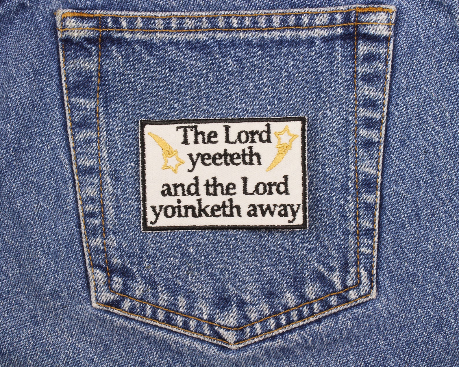 The Lord Yeeteth and the Lord Yoinketh Away Patch Made in - Etsy