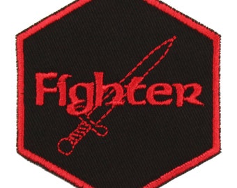 Fighter Patch – Made in USA – 2.5" x 3" RPG Class Patch – D&D Patch – DnD Patches – Tabletop Gaming Patch – Gifts for Gamers –Gifts Under 10