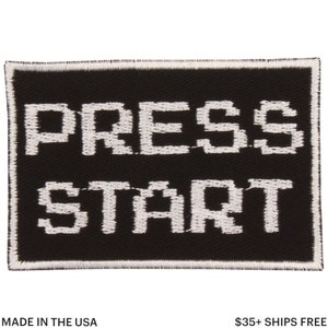 Press Start Patch – Made in USA – 3&quot; x 2&quot; Video Game Patches – Gamer Patch – Gifts for Gamers – Patches for Jackets – Patch for Backpack