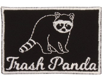 Raccoon = Trash Panda Patch – Made in USA – 3" x 2" Raccoon Patches – Funny Animal Patch – Gift for Animal Lover – Gifts for Animal Lovers