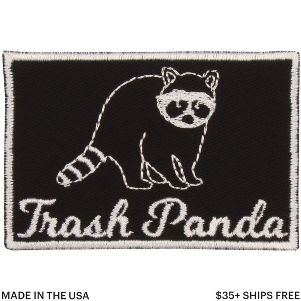 Raccoon = Trash Panda Patch – Made in USA – 3" x 2" Raccoon Patches – Funny Animal Patch – Gift for Animal Lover – Gifts for Animal Lovers