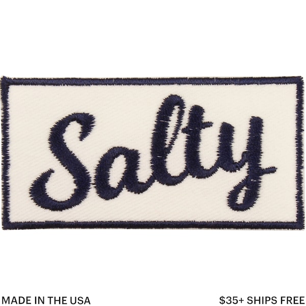 Salty Patch – Made in USA – 3" x 1.5" Embroidered Patches for Jackets – Salt Patch – Geek Patch – Backpack Patch – Patches for Jackets